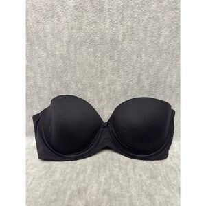 Victoria's Secret Strapless Bra Black Underwire Silicone Gripper 36C